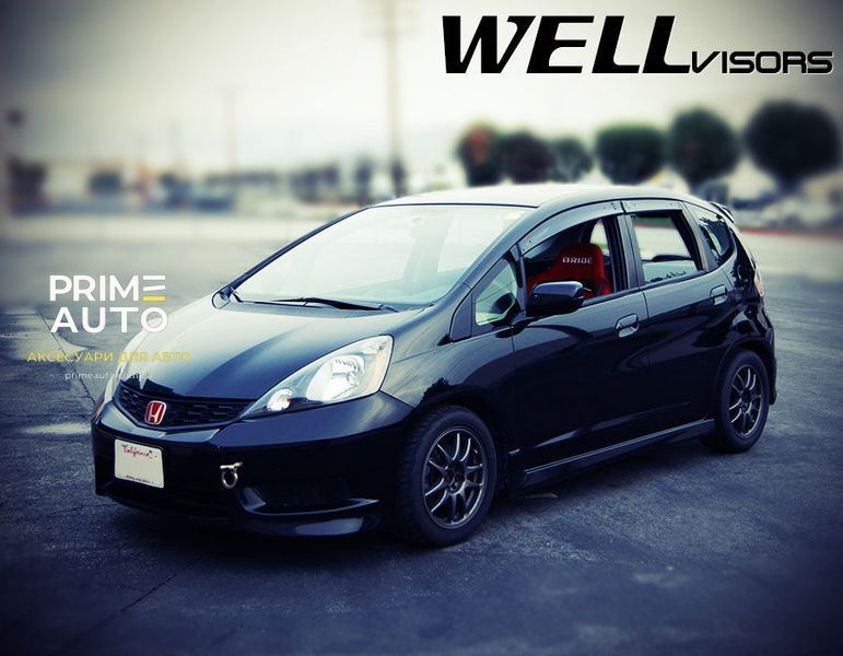 Дефлектори вікон к-т 4 шт Premium серія Honda Fit 2009 - 2014 Wellvisors 3-847HD003 3-847HD003 фото