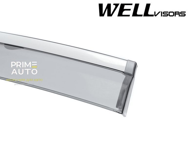 Дефлектори вікон к-т 4 шт з хромованим молдингом Subaru Legacy 2015 - 2019 Sedan Wellvisors 3-847SU014 3-847SU014 фото