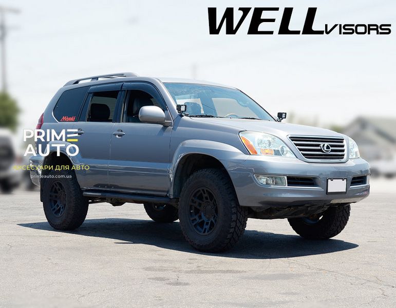 Дефлекторы окон, к-т 4 шт, с черным хромированным молдингом Lexus GX470 2003 - 2009 Wellvisors 3-847LX020 3-847LX020 фото