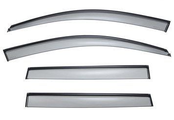 Дефлекторы окон к-т 4 шт с черным хромированным молдингом Volkswagen Touareg 2003 - 2010 Wellvisors 3-847VW003 3-847VW003 фото