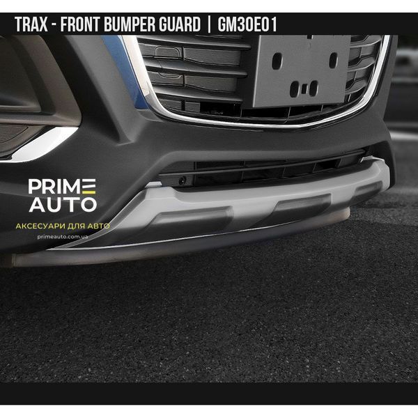 Накладка переднего бампера Chevrolet Trax 2017-2020 черный и серебряный AIR DESIGN GM30E01 GM30E01 фото