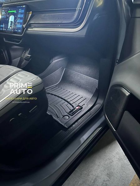 Килими автомобільні 3D Лайнери передні Rivian R1T 2022 - 2024 чорний WeatherTech 4417341 4417341. фото