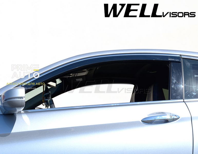 Дефлектори вікон, передні, з хромованим молдингом Honda Accord 2013 - 2017 Coupe Wellvisors 3-847HD031 3-847HD031 фото
