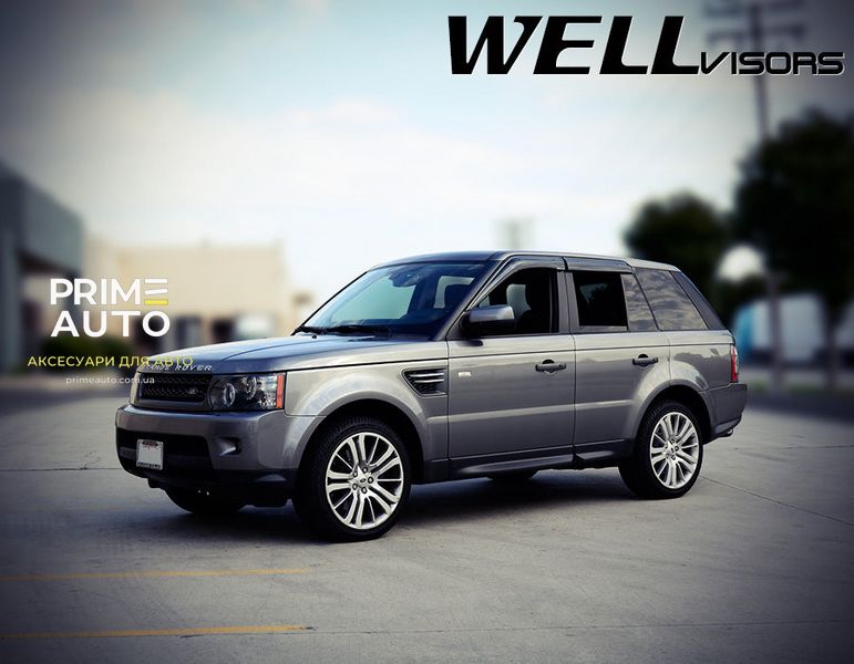 Дефлектори вікон к-т 4 шт з чорним хромованим молдингом Land Rover Range Rover Sport 2006 - 2013 Wellvisors 3-847LR004 3-847LR004 фото