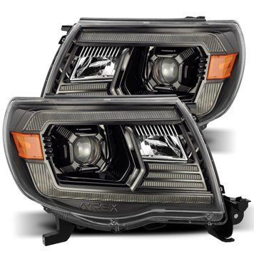 Передние фары Toyota Tacoma 2005-2011 PRO серия цвет Alpha-Black AlphaRex 880736 880736 фото