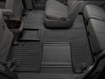 Коврики автомобильные 3D Лайнеры 2-3й ряд сплошной Toyota Sienna 2011 - 2012 черный WeatherTech 443004 443004. фото