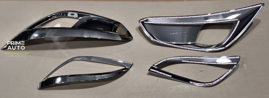 Накладки на противотуманные фары комплект 4 шт перед+задние хром Hyundai IX35 2009 - 2015 korean Clover B634 B634 фото