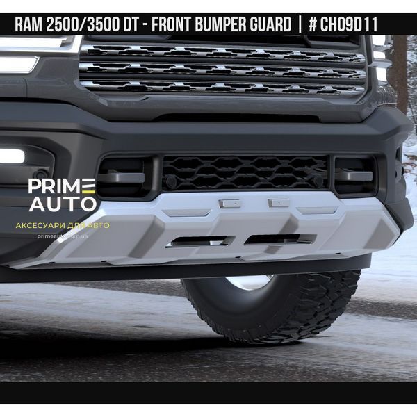 Накладка переднего бампера Ram 3500 2019-2023 черный и серебряный AIR DESIGN CH09D11 CH09D11. фото