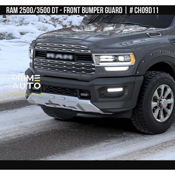 Накладка переднего бампера Ram 3500 2019-2023 черный и серебряный AIR DESIGN CH09D11 CH09D11. фото