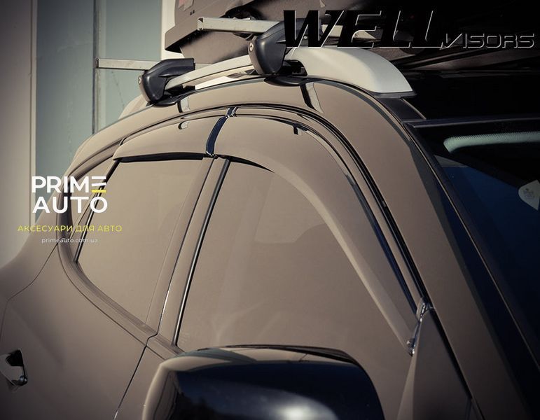 Дефлектори вікон к-т 4 шт з чорним хромованим молдингом Hyundai Tucson 2010 - 2015 Wellvisors 3-847HY003 3-847HY003 фото