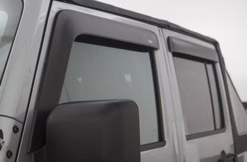 Дефлекторы окон клеящиеся черные матовые LOW PRO Jeep Wrangler JK 2007-2018 к-т 4 шт AVS 774034 774034 фото
