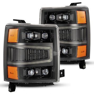 Передні фари Chevrolet Silverado 1500 2014-2015 LED NOVA серія колір Alpha-Black AlphaRex 880241 880241 фото