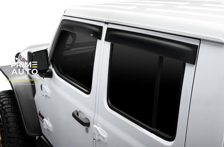 Дефлектори вікон клеючі димчасті LOW PRO Jeep Wrangler JL 2018- 2025 к-т 4 шт AVS 894066 894066 фото