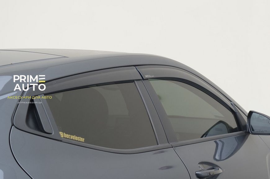 Дефлектори вікон к-т 4 шт Premium серія Hyundai Veloster 2019 - 2022 Wellvisors 3-847HY020 3-847HY020 фото