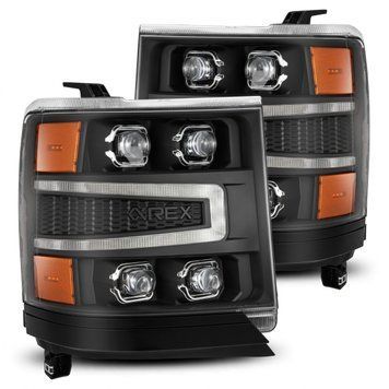 Передні фари Chevrolet Silverado 1500 2016-2018 LED NOVA серія чорні AlphaRex 880237 880237 фото