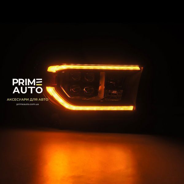 Передні фари Toyota Sequoia 2008-2017 LED NOVA серія чорні AlphaRex 880818 880818. фото