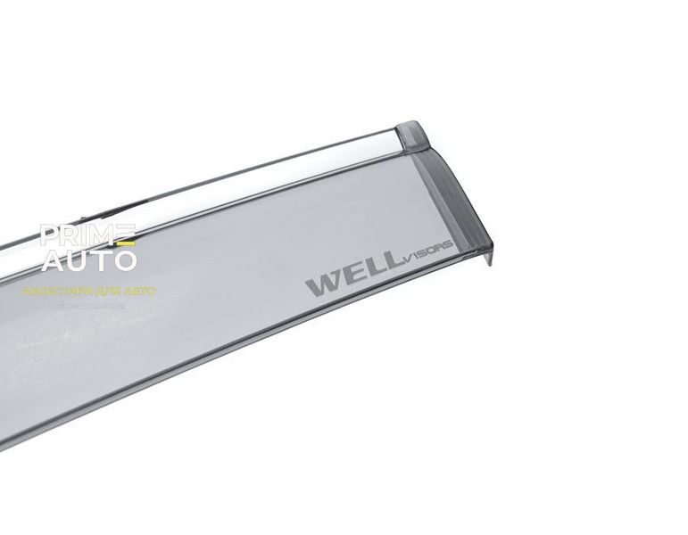 Дефлектори вікон, к-т 4 шт, з хромованим молдингом Subaru Ascent 2019 - 2022 Wellvisors 3-847SU019 3-847SU019 фото