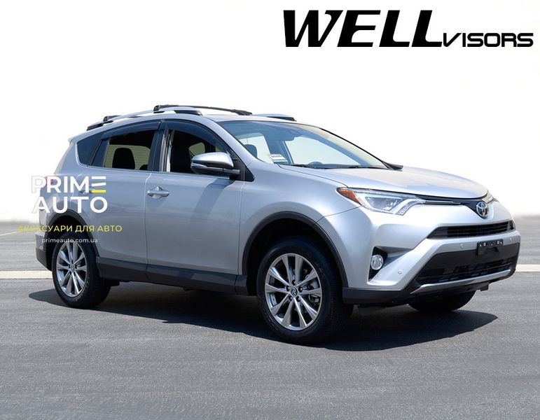 Дефлекторы окон, к-т 4 шт, с черным хромированным молдингом Toyota RAV4 2013 - 2018 Wellvisors 3-847TY029 3-847TY029 фото