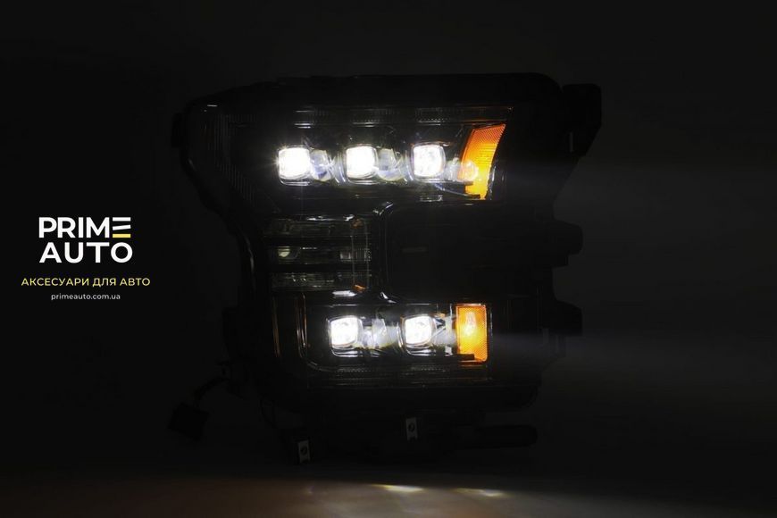 Передние фары Ford F150 2015-2017 LED NOVA серия черные AlphaRex 880152 880152 фото