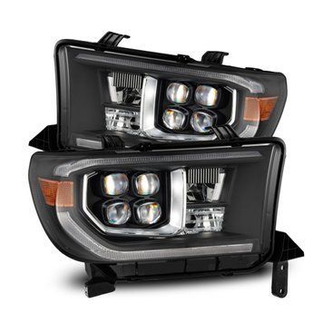Передні фари Toyota Tundra 2007-2013 LED NOVA серія чорні AlphaRex 880818 880818 фото