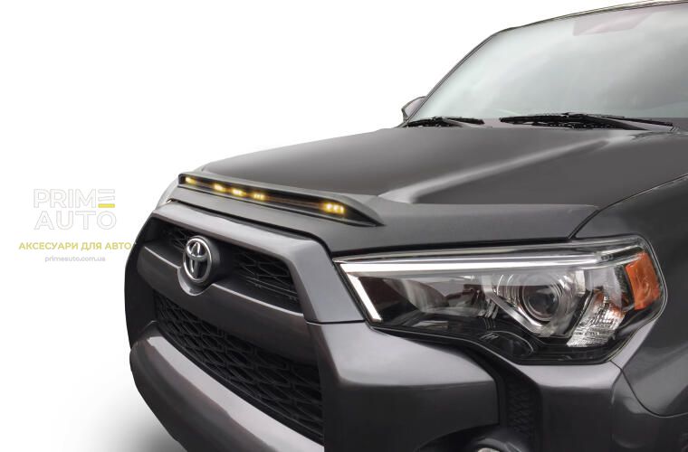 Дефлектор капоту клеючий Aeroskin зі світлодіодною стрічкою чорний матовий Toyota 4Runner 2010 - 2023 AVS 753025 753025 фото