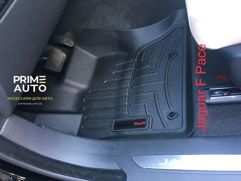 Килими автомобільні 3D Лайнери передні Land Rover Velar 2018 + чорний WeatherTech 449631 449631.. фото