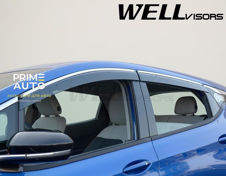 Дефлектори вікон, к-т 4 шт, з хромованим молдингом Buick Encore GX 2020-2024 Wellvisors 3-847BU012 3-847BU012 фото