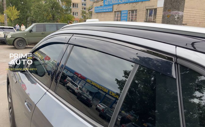 Дефлектори вікон к-т 4 шт з чорним хромованим молдингом Volkswagen ID.4 2021 - 2024 Wellvisors 3-847VW023 3-847VW023 фото