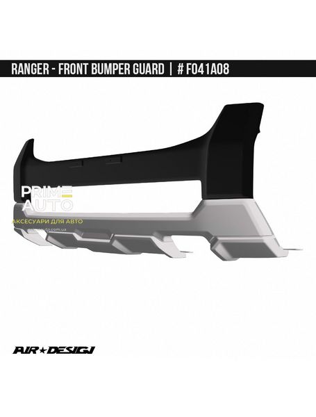 Накладка переднего бампера Ford Ranger USA 2024 черный и серебряный AIR DESIGN FO41A08 FO41A08 фото