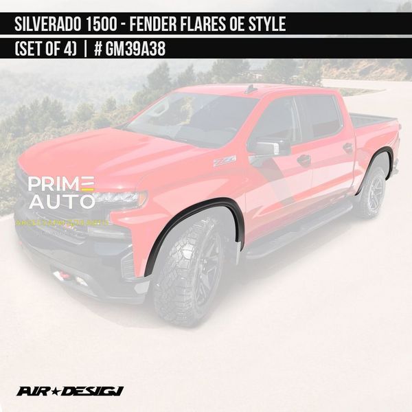 Фендера Chevrolet Silverado 1500 2019 - 2026 черный AIR DESIGN GM39A38 GM39A38 фото