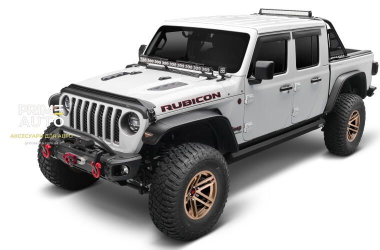 Дефлектор капота клеющий Aeroskin PRO со светодиодной лентой черный матовый Jeep Gladiator 2020 - 2025 AVS 953156 953156 фото