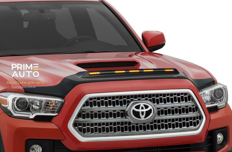 Дефлектор капоту клеючий Aeroskin зі світлодіодною стрічкою чорний матовий Toyota Tacoma 2016 - 2023 AVS 753079 753079 фото