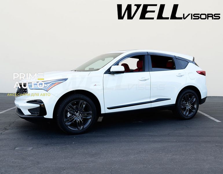 Дефлектори вікон, к-т 6 шт, з чорним хромованим молдингом Acura RDX 2019 - 2023 Wellvisors 3-847AC016 3-847AC016 фото