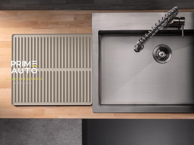 Килимок для посуду зі зливом с сливом бежевий WeatherTech 8ADSH04TN 8ADSH04TN фото