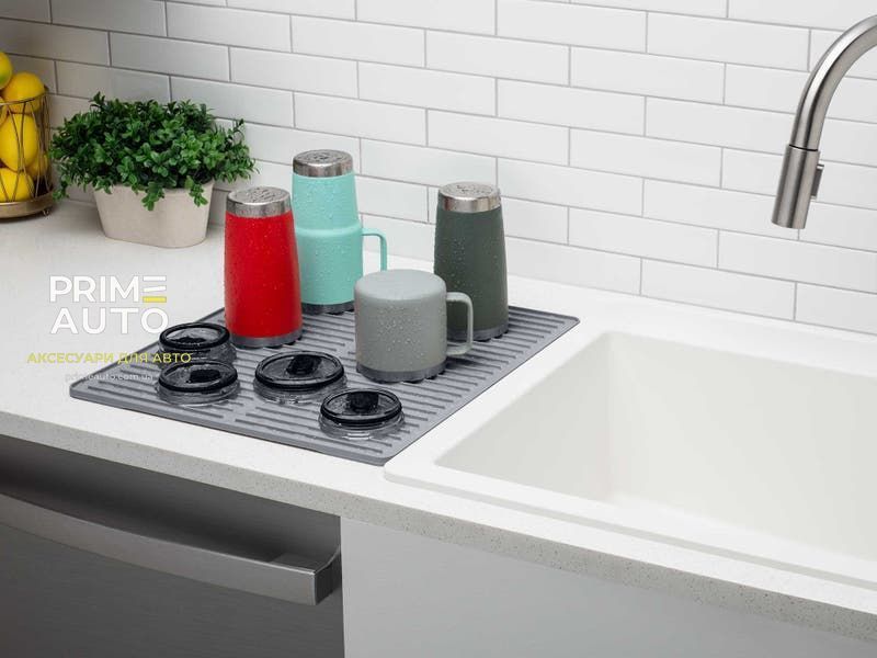 Килимок для посуду зі зливом с сливом бежевий WeatherTech 8ADSH04TN 8ADSH04TN фото