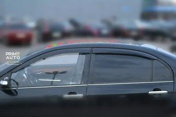Дефлектори вікон клеючі Стандарт передні+задні 4шт Lifan Solano 2008 - 2018 Седан чорний Cobra Tuning L30208 L30208 фото