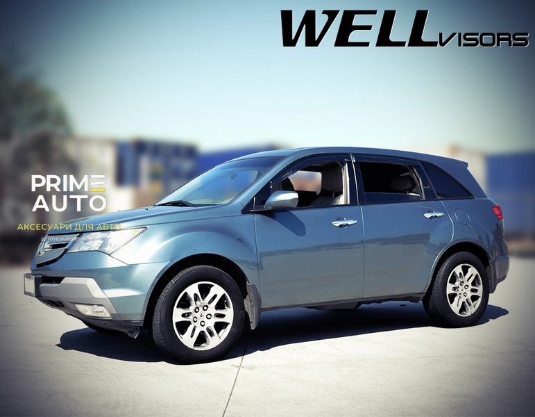 Дефлектори вікон, к-т 4 шт, з чорним хромованим молдингом Acura MDX 2007 - 2013 Wellvisors 3-847AC003 3-847AC003 фото