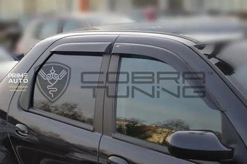 Дефлектори вікон клеючі Стандарт передні+задні 4шт Nissan Maxima 2004 - 2008 чорний Cobra Tuning N12304 N12304 фото