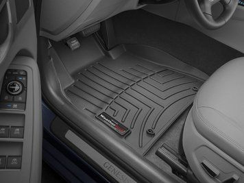 Килими автомобільні 3D Лайнери передні Hyundai Genesis 2015 - 2022 чорний WeatherTech 447001 447001 фото
