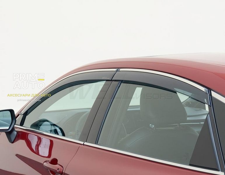 Дефлектори вікон, к-т 4 шт, з хромованим молдингом Toyota Avalon 2019 - 2022 Wellvisors 3-847TY056 3-847TY056 фото