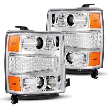 Передні фари Chevrolet Silverado 1500 2014-2015 LED LUXX серія хром AlphaRex 880243 880243 фото