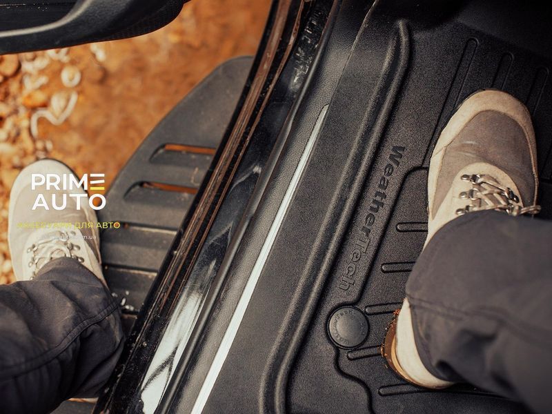 Килими автомобільні 3D Лайнери High Performance передні Jeep Wagoneer 2022 + чорний WeatherTech 4417041IM 4417041IM. фото