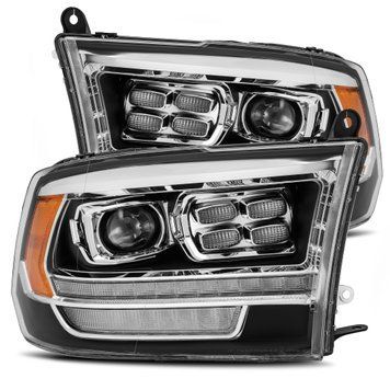 Передні фари RAM/Dodge Ram 1500 Classic 2009-2024 LED LUXX серія чорні AlphaRex 880526 880526 фото