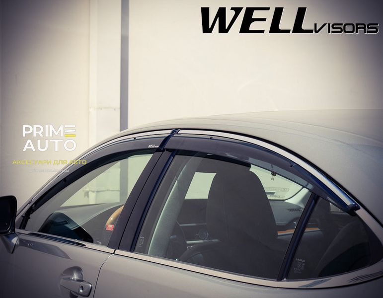 Дефлектори вікон, к-т 4 шт, з хромованим молдингом Lexus ES 2013 - 2018 Wellvisors 3-847LX009 3-847LX009 фото